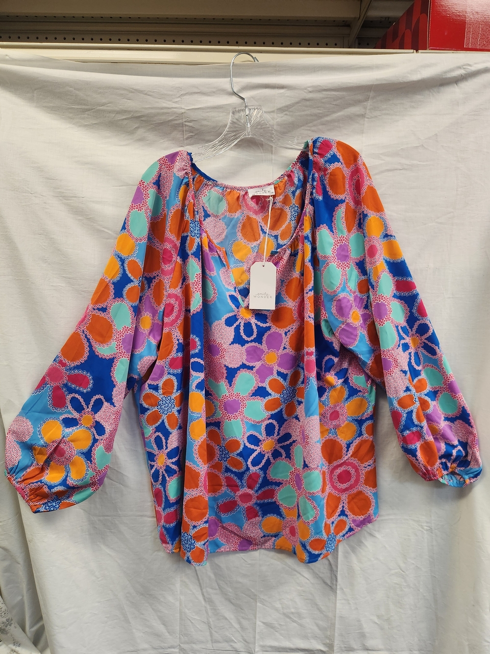 Boho Floral Peasant Blouse in Multicolor